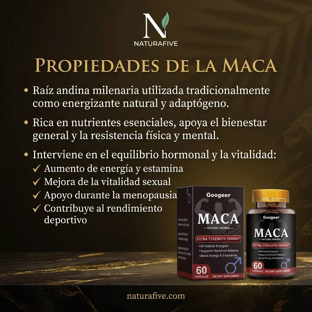 Recupera tu Vitalidad y Rendimiento Masculino con Maca 1900mg