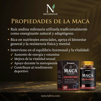 Recupera tu Vitalidad y Rendimiento Masculino con Maca 1900mg